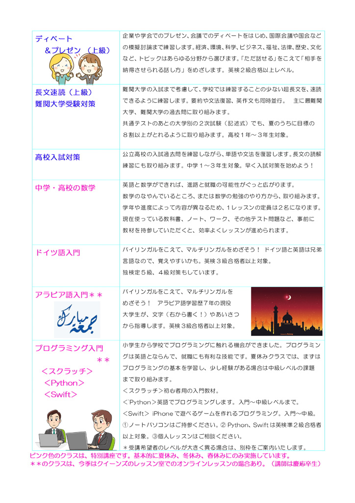 クイーンズの春休みスクール2024, Queen's Spring school 2024, Queen's, Spring school